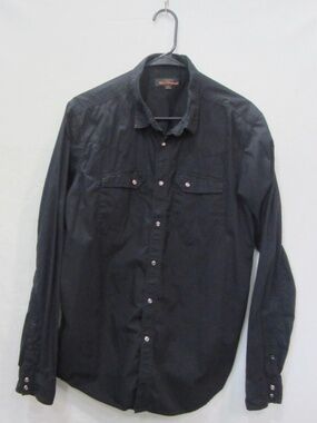 The Original Ben Sherman Men's Large Black Long Sleeve Pearl Snap Shirt